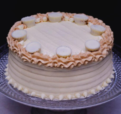 White chocolate peanut butter cake