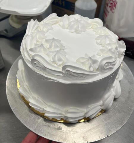 Whipped topping wedding cake