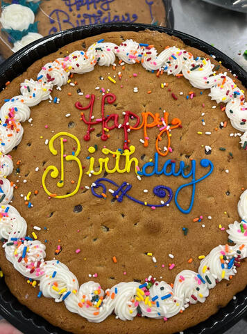 Rainbow birthday cookie