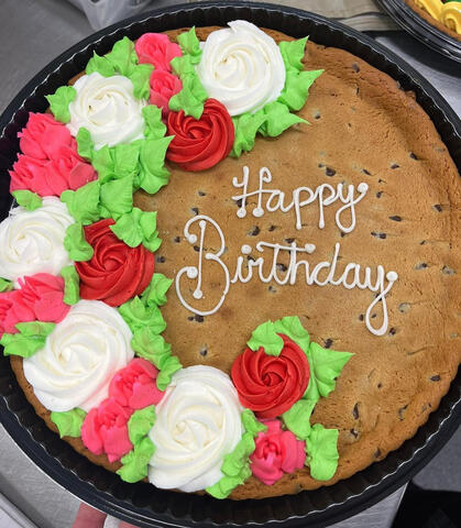 Birthday cookie with Valentine&#39;s Colors