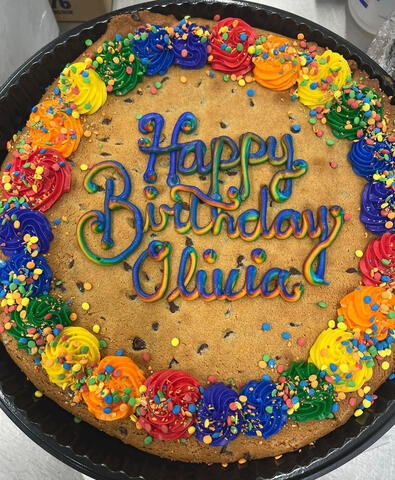 Rainbow birthday cookie
