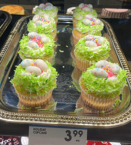 Easter grass cupcakes