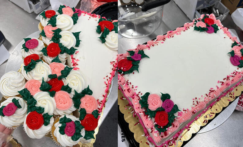 Valentine&#39;s Day sheet cake