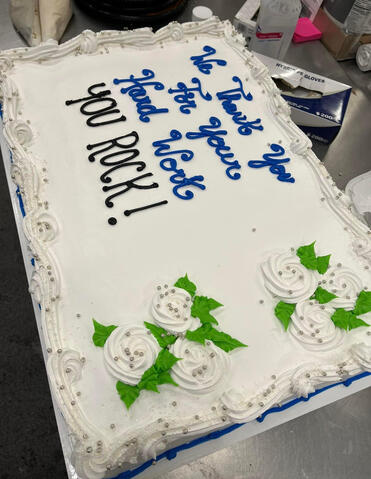 Whipped topping full sheet cake