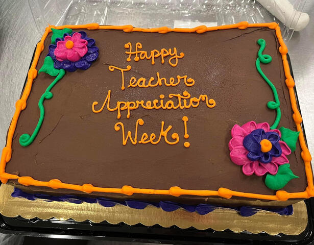 Teacher appreciation sheet cake