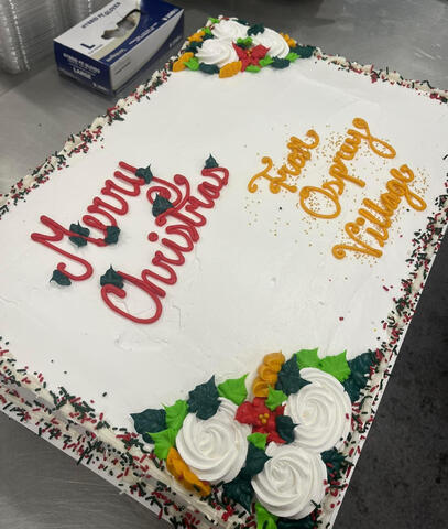 Whipped topping full sheet cake