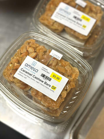 Gluten free caramel cashew bars