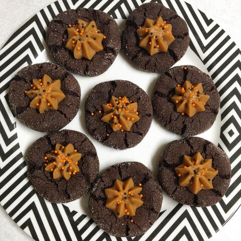 Chocolate peanut butter Halloween cookies